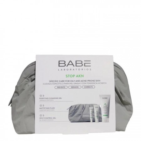 BABE NECESER RUTINA STOP AKN: GEL LIMPIADOR 200ML + FLUIDO MATIFICANTE 50ML + GEL SECANTE 10ML