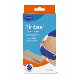TIRITAS CICATRICES SILICONA APOSITO ADHESIVO 5 UNIDADES 30 CM X 4 CM