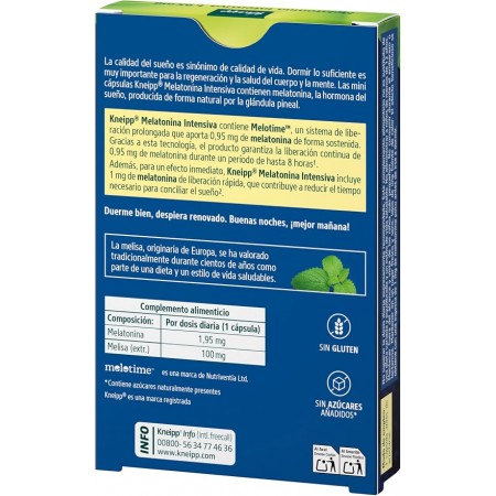 KNEIPP MELATONINA INTENSIVA 1.95MG 30 MINI CAPSULAS LIBERACION PROLONGADA