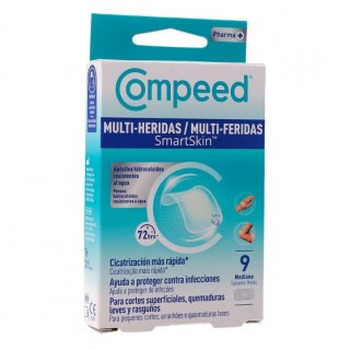 COMPEED MULTI-HERIDAS HIDROCOLOIDE RESISTENTE AL AGUA TAMAÑO MEDIANO 9 PARCHES