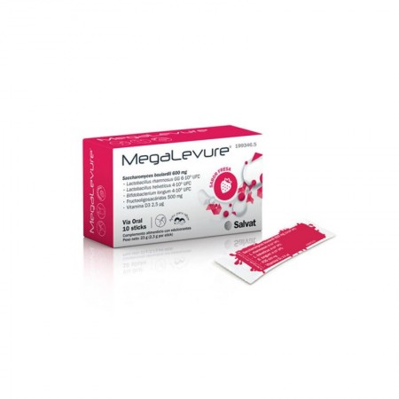 MEGALEVURE 10 STICKS SABOR FRESA