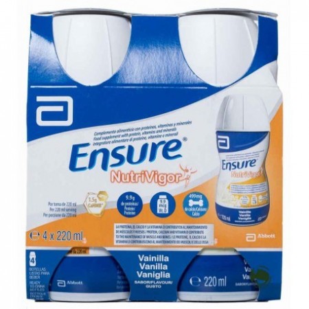 ENSURE NUTRIVIGOR BOTELLA 4 BOTELLA 220 ML VAINILLA