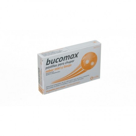 BUCOMAX 24 PASTILLAS PARA CHUPAR (SABOR MIEL Y LIMON)