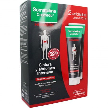 SOMATOLINE COSMETIC HOMBRE TTO CINTURA Y ABDOMEN INTENSIVO NOCHE 2 TUBOS 250 ML PACK DUO