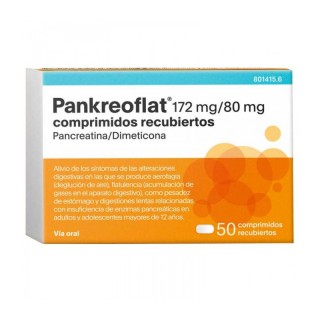 PANKREOFLAT 172 mg/80 mg 50 COMPRIMIDOS RECUBIERTOS