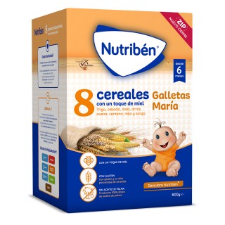 NUTRIBEN 8 CEREALES Y MIEL GALLETAS MARIA 600 G